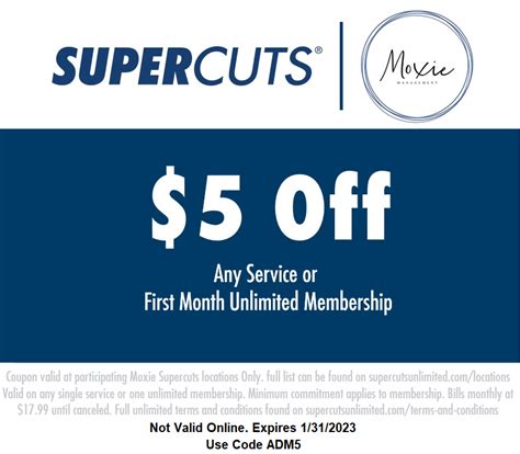 super cuts|$5.00 coupon for supercuts.